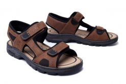 RIEKER 26156-25 brown combination, sandały męskie. Brązowe sandały Rieker, bez zapięcia. Za 255.92 zł.