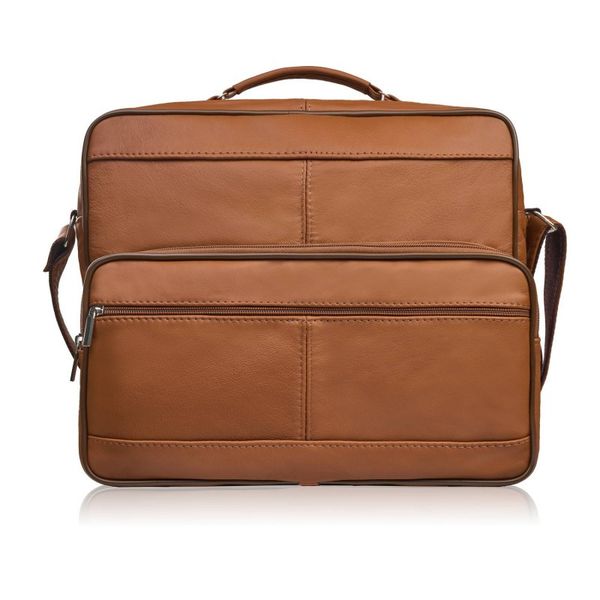 Torba męska na ramię skórzana koniakowa Abruzzo ABR-02-CG. Torby na laptopa . Za 189.00 zł.