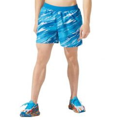 Spodenki sportowe męskie ASICS Color Injection 5IN Short. Niebieskie krótkie spodenki sportowe ASICS, m, bez wzorów, z poliesteru. Za 119.99 zł.