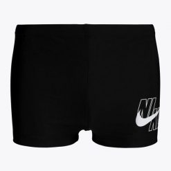 Bokserki kąpielowe męskie Nike Logo Aquashort. Czarne kąpielówki Nike, m, bez wzorów. Za 119.99 zł.