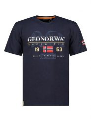 Geographical Norway Koszulka "Jecking" w kolorze granatowym rozmiar: XXL. Niebieskie bezrękawniki Geographical Norway, xxl, bez wzorów, z bawełny, bez kołnierzyka, bez ramiączek. Za 60.95 zł.