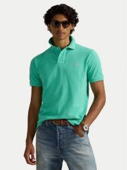 Polo Ralph Lauren Polo 710782592018 Zielony Slim Fit. Zielone koszulki polo Polo Ralph Lauren, m, bez wzorów, z bawełny, bez kołnierzyka, bez ramiączek. Za 599.99 zł.