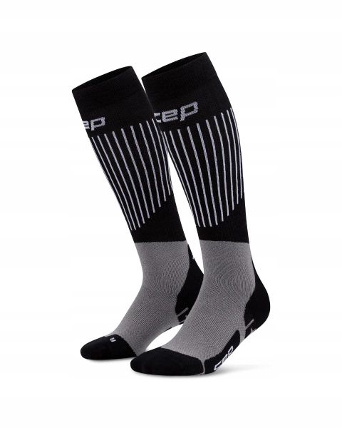 Męskie skarpety kompresyjne na zimę Ski Ultralight CEP. Niebieskie odzież kompresyjna CEP, bez wzorów, z elastanu. Za 199.00 zł.
