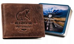 Portfel skórzany Peterson PTN N992-BE-BEAR brązowy. Brązowe portfele Peterson, bez wzorów, ze skóry. Za 85.99 zł.