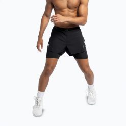 Spodenki treningowe BOXRAW Tunero 2-in-1. Czarne krótkie spodenki sportowe BOXRAW, s, bez wzorów, z elastanu. Za 319.99 zł.