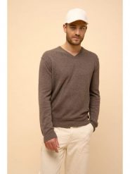 Just Cashmere Kaszmirowy sweter "Tom" w kolorze szarobrązowym rozmiar: XL. Brązowe swetry nierozpinane Just Cashmere, xl, bez wzorów, z kaszmiru, bez kołnierzyka, bez ramiączek. Za 426.99 zł.