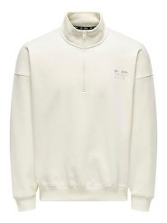 ONLY & SONS Bluza w kolorze kremowym rozmiar: S. Brązowe bluzy Only & Sons, s, bez wzorów, bez kaptura. Za 75.16 zł.