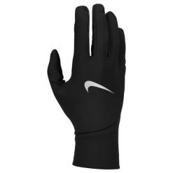 NIKE Rękawiczki do biegania męskie M Pacer Lightweight RG black/black/silver-S. Czarne rękawiczki Nike, bez wzorów, z materiału. Za 89.15 zł.