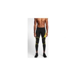 Getry treningowe męskie SPMF151 - głęboka czerń. Legginsy długie sportowe marki WED'ZE. Za 159.99 zł.