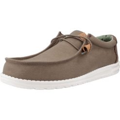 Buty HEY DUDE WALLY WORKWEAR Zielony. Zielone buty trekkingowe PRO BRANDS, bez wzorów, z tkaniny, bez zapięcia. Za 183.99 zł.