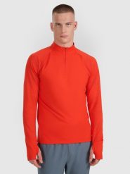 4F Bluza do biegania regular szybkoschnąca męska - czerwona XL. Czerwone bluzy 4F, m, bez wzorów, bez kaptura. Za 199.99 zł.