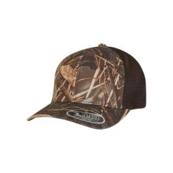 Czapka 5-panelowa Flexfit 110 Mesh RealTree. Brązowe czapki z daszkiem FLEXFIT, bez wzorów, z elastanu. Za 155.00 zł.
