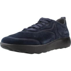 Buty GEOX U46LFA 00022 Niebieski. Niebieskie buty turystyczne Geox, bez wzorów, ze skóry, bez zapięcia, na fitness i siłownię. Za 373.99 zł.
