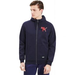 Bluza z kapturem męskie Puma Athletics. Niebieskie bluzy z kapturem Puma, m, bez wzorów, z bawełny, z kapturem. Za 290.00 zł.