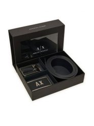 Armani Exchange Pasek Męski XM000185 AF11958 MC038 Czarny. Czarne paski Armani Exchange, bez wzorów, ze skóry. Za 559.99 zł.