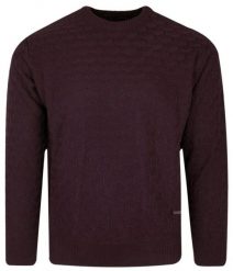 Sweter w Okrągły Dekolt, U-neck, Bordowy, Męski -TRIKKO. Czerwone swetry rozpinane Trikko, l, bez wzorów, z bawełny, bez kołnierzyka, bez ramiączek. Za 199.00 zł.