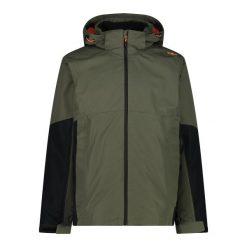 Wodoodporna kurtka 3 w 1 CMP. Zielone kurtki CMP, xl, bez wzorów, bez kaptura. Za 450.99 zł.