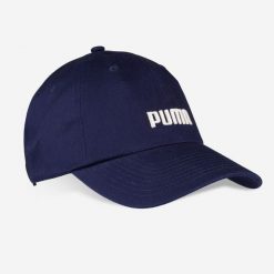 Czapka z daszkiem Puma. Niebieskie czapki z daszkiem Decathlon, bez wzorów, z bawełny. Za 49.99 zł.