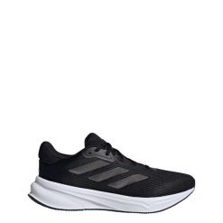 Buty Response. Czarne buty do biegania Adidas, bez wzorów, z materiału, bez zapięcia, do biegania. W wyprzedaży za 287.15 zł.