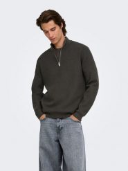 ONLY & SONS Sweter "Carter" w kolorze szarym rozmiar: M. Szare swetry nierozpinane Only & Sons, m, bez wzorów, bez kołnierzyka, bez ramiączek. Za 144.95 zł.