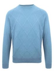 Malo Optimum Kaszmirowy sweter w kolorze błękitnym rozmiar: XXL. Niebieskie swetry nierozpinane Malo Optimum, xxl, bez wzorów, z kaszmiru, bez kołnierzyka, bez ramiączek. Za 521.99 zł.