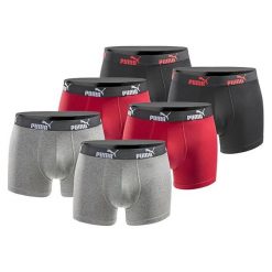 Bokserki majtki męskie Puma Boxershorts 6-pak bawełniane. Czarne bokserki Puma, m, bez wzorów, z bawełny. Za 179.00 zł.