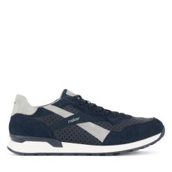 Półbuty Rieker Revolution Lifestyle. Niebieskie buty sportowe casual Rieker Revolution Lifestyle, bez wzorów, bez obcasa, bez zapięcia. Za 439.99 zł.
