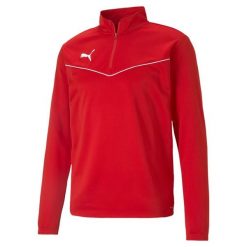 Puma Teamrise 1/4 Zip Top Czerwona Bluza Dorosłych. Białe bluzy Puma, m, bez wzorów, bez kaptura. Za 214.00 zł.