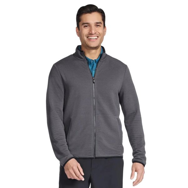 Bluza dresowa sportowa męska The Hoodless Hoodie Ottoman Jacket. Szare bluzy bez kaptura Skechers, m, bez wzorów, z dresówki, bez kaptura. Za 219.99 zł.
