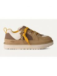 UGG Skórzane sneakersy "Lowmel" w kolorze jasnobrązowym rozmiar: 44. Brązowe buty sportowe casual UGG, bez wzorów, z materiału, bez zapięcia. Za 592.19 zł.