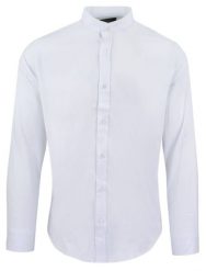 Koszula Taliowana na Stójce, Męska - Rigon - Biała. Białe koszule Rigon, m, bez wzorów, z bawełny, bez kołnierzyka, bez ramiączek. Za 139.00 zł.