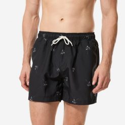 Spodenki surfingowe męskie Decathlon 100 15" Palmito. Czarne odzież kąpielowa Decathlon, m, bez wzorów, z materiału, sportowe. Za 49.99 zł.