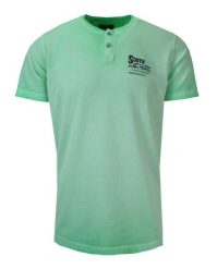 T-Shirt Męski Miętowy, Zielony, Melanżowy z Nadrukiem, Koszulka, Krótki Rękaw, Basic, U-neck. Zielone bluzki z długim rękawem New Antracid, m, bez wzorów, z bawełny, bez kołnierzyka, bez ramiączek. Za 99.00 zł.