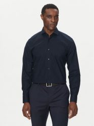 BOSS Koszula H-HANK-spread-C1-222 50539227 Granatowy Slim Fit. Niebieskie koszule Boss, m, bez wzorów, z bawełny, bez kołnierzyka, bez ramiączek. Za 269.99 zł.