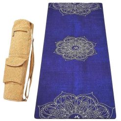Antypoślizgowa mata do jogi Comfort 5mm, guma-mikrofibra +Torba z korka Mandala. Brązowe torby na ramię ACHAMANA, bez wzorów, z bawełny, na ramię, duże, zamszowe, bez dodatków. Za 550.00 zł.