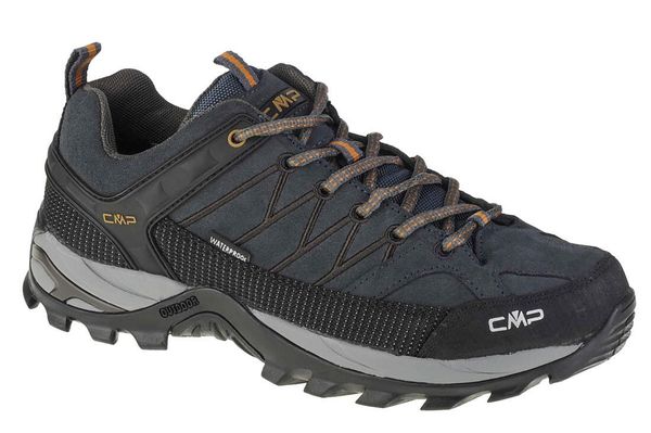 Niskie buty trekkingowe CMP Rigel waterprof. Niebieskie buty turystyczne CMP, bez wzorów, z zamszu, bez zapięcia, trekkingowe. Za 329.99 zł.