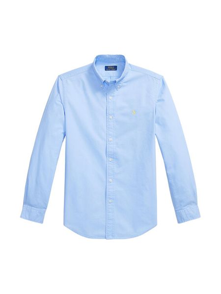 Polo Ralph Lauren Koszula 710805564509 Niebieski Regular Fit. Niebieskie koszule Polo Ralph Lauren, m, bez wzorów, z bawełny, bez kołnierzyka, bez ramiączek. Za 473.99 zł.