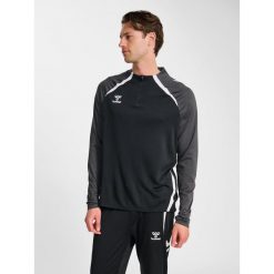 Treningowy top Hummel Lead 2.0. Czarne swetry nierozpinane Hummel, bez wzorów, z tkaniny, bez kołnierzyka, bez ramiączek. Za 217.50 zł.