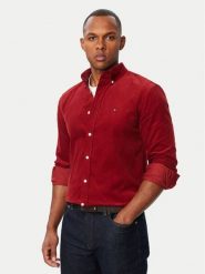 Tommy Hilfiger Koszula Solid MW0MW40486 Czerwony ciemny Regular Fit. Czerwone koszule Tommy Hilfiger, m, bez wzorów, z bawełny, bez kołnierzyka, bez ramiączek. Za 409.99 zł.