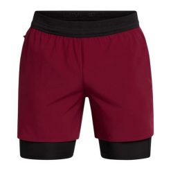 Spodenki męskie Under Armour Peak Woven 2in1. Czerwone szorty Under Armour, m, bez wzorów, sportowe. W wyprzedaży za 191.00 zł.