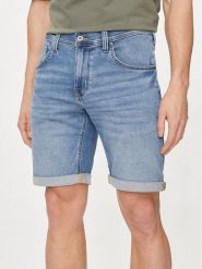 Mustang Szorty jeansowe Chicago 1015140 Niebieski Slim Fit. Niebieskie szorty Mustang, m, bez wzorów, z bawełny. Za 184.99 zł.