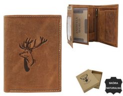 Portfel skórzany Always Wild N4-CHM-DEER j. brązowy. Brązowe portfele Always Wild, bez wzorów, z nubiku. Za 50.00 zł.