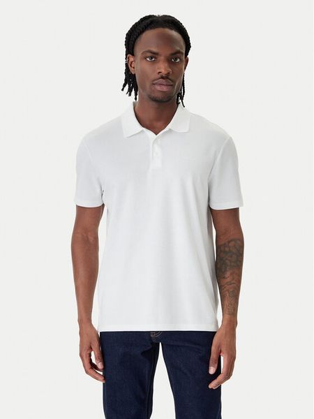 Calvin Klein Polo Birdseye LV04LF208G Biały Regular Fit. Białe koszulki polo CALVIN KLEIN, m, bez wzorów, z syntetyku, bez kołnierzyka, bez ramiączek. Za 214.99 zł.