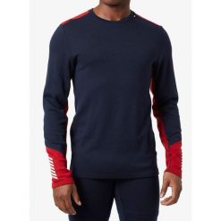 Bluza termoaktywna męska Helly Hansen LIFA Merino Midweight Crew. Niebieskie bielizna termoaktywna Helly Hansen, m, bez wzorów, z wełny, bez ramiączek, trekkingowe. Za 365.00 zł.