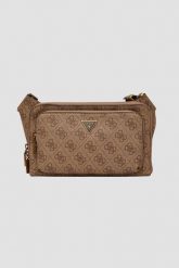 GUESS Brązowa męska saszetka Bumbag. Brązowe torby na ramię Guess, z aplikacjami, ze skóry ekologicznej, bez dodatków. W wyprzedaży za 339.99 zł.