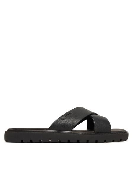 Calvin Klein Klapki Sq Molded Sandal Xcross Lth HM0HM02235 Czarny. Czarne klapki CALVIN KLEIN, ze skóry. Za 249.99 zł.