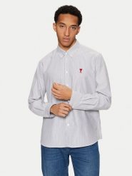 AMI Paris Koszula BFUSH063.CO0087 Szary Regular Fit. Szare koszule AMI PARIS, m, bez wzorów, z bawełny, bez kołnierzyka, bez ramiączek. Za 879.99 zł.