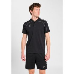 Polo Hummel Move 2.0. Czarne koszulki polo Hummel, bez wzorów, bez kołnierzyka, bez ramiączek. Za 254.00 zł.