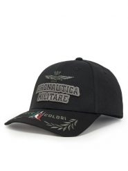 Aeronautica Militare Czapka z daszkiem 251HA1104CT2261 Czarny. Czarne czapki z daszkiem Aeronautica Militare, bez wzorów, z bawełny. Za 289.99 zł.