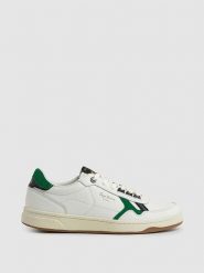 Pepe Jeans FOOTWEAR Skórzane sneakersy w kolorze biało-zielonym rozmiar: 42. Białe buty sportowe casual Pepe Jeans FOOTWEAR, bez wzorów, z jeansu, bez zapięcia. Za 197.63 zł.